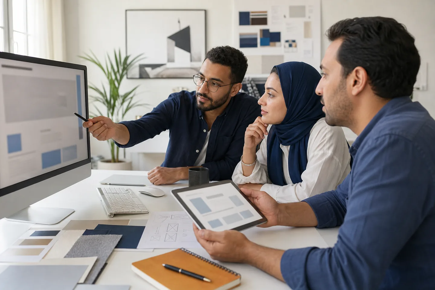 فريق يراجع تصميم موقع وتجربة تجارة إلكترونية